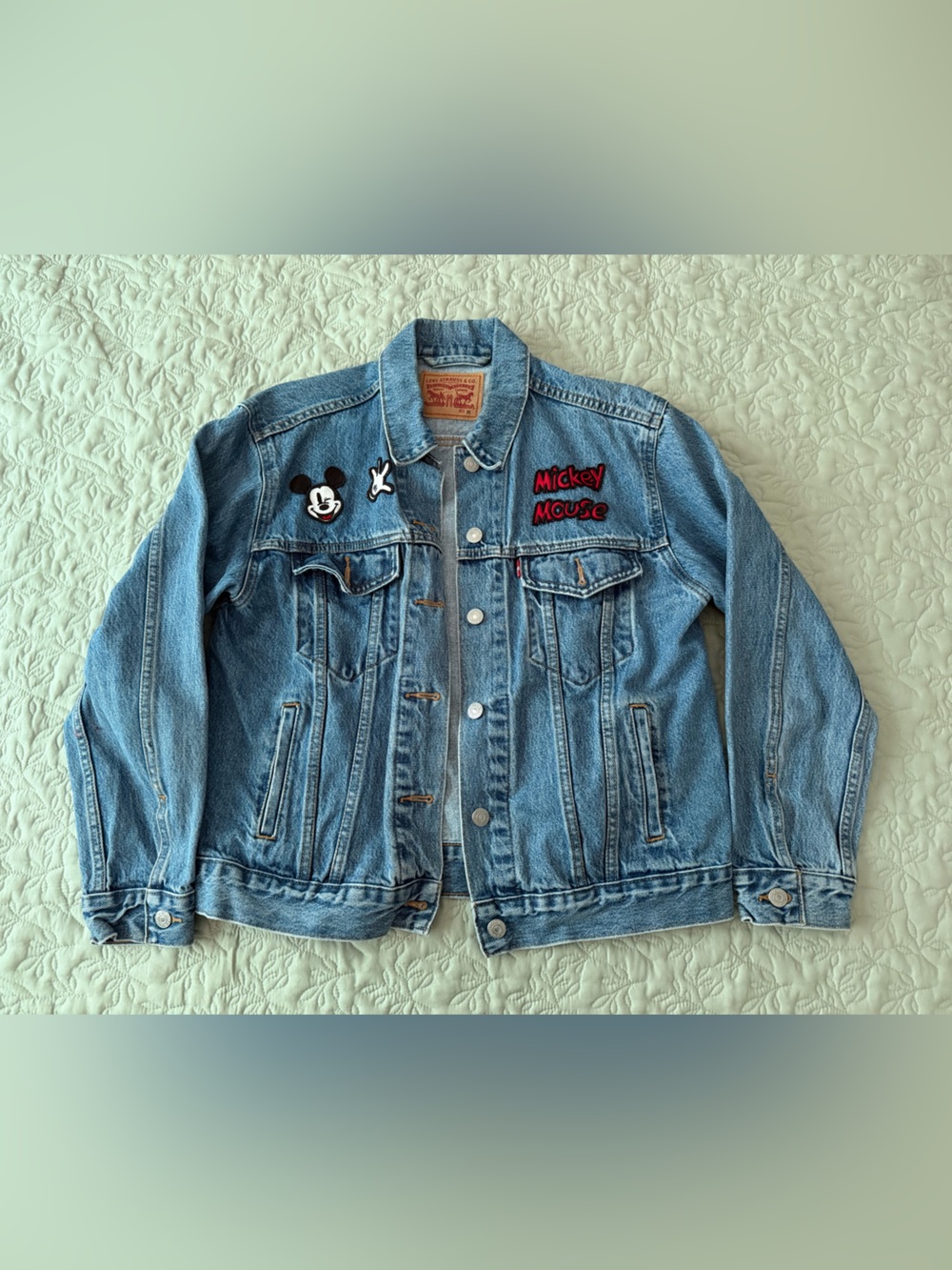Levi's x Disney Light Blue Denim Jacket with Mickey Mouse Patches